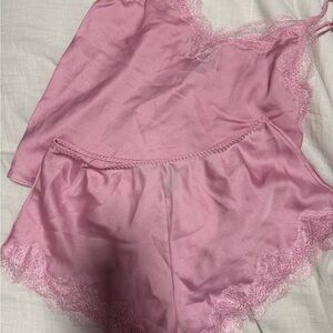 Victoria's Secret Pink Lace Chemise Set